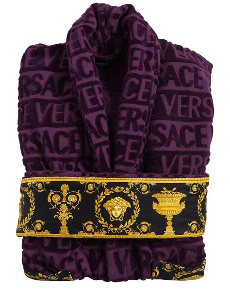 versace bathrobe purple|versace hot pink robe.